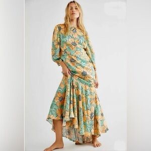 Autumn Adeigbo x Free People Poppi Maxi Dress Yellow Floral Sz 6 NWT MSRP $418